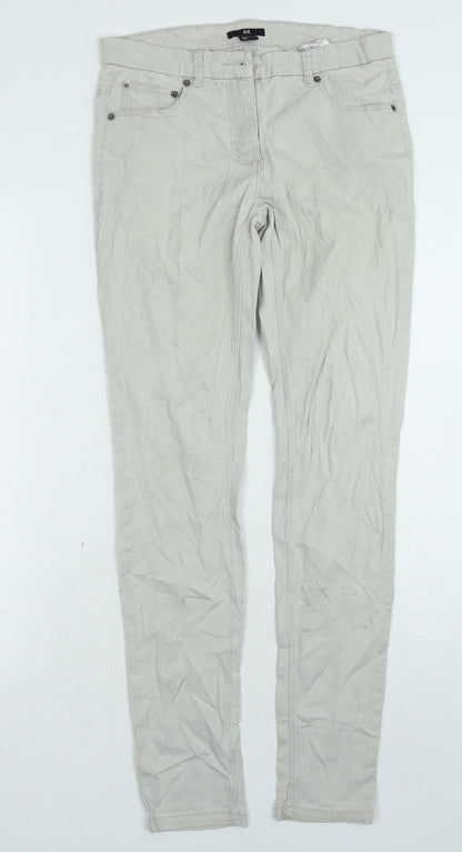 Womens UK Size 8 H&M Regular Fit Skinny Grey Jeans