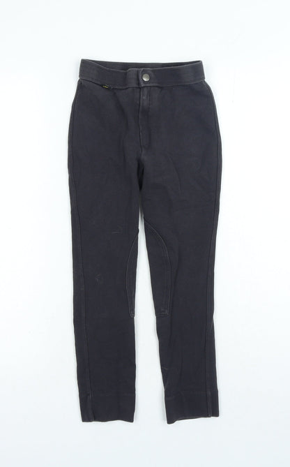 Saxon Girls Grey Cotton Jegging Trousers Size S Regular Zip