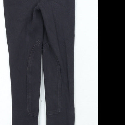 Saxon Girls Grey Cotton Jegging Trousers Size S Regular Zip
