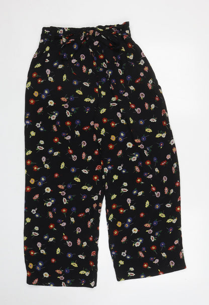 Womens UK Size S Zara Regular Fit Bloomer Black Trousers