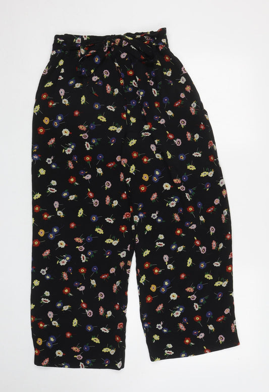Womens UK Size S Zara Regular Fit Bloomer Black Trousers
