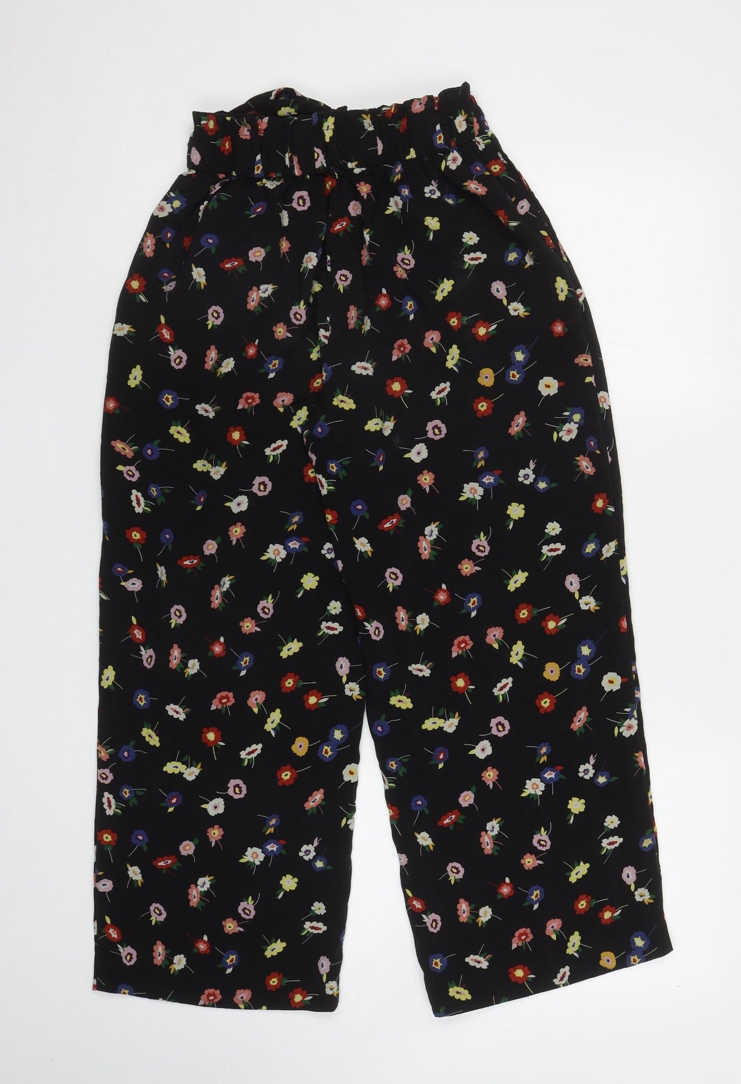 Womens UK Size S Zara Regular Fit Bloomer Black Trousers