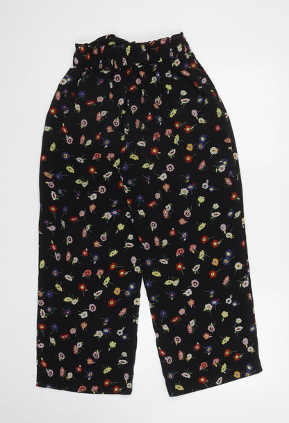 Womens UK Size S Zara Regular Fit Bloomer Black Trousers