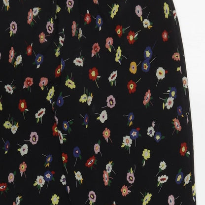 Womens UK Size S Zara Regular Fit Bloomer Black Trousers