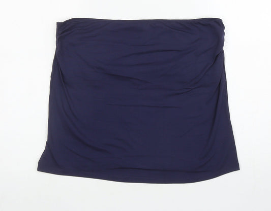 George Womens Blue Cotton Cropped Blouse Size 18 Off the Shoulder