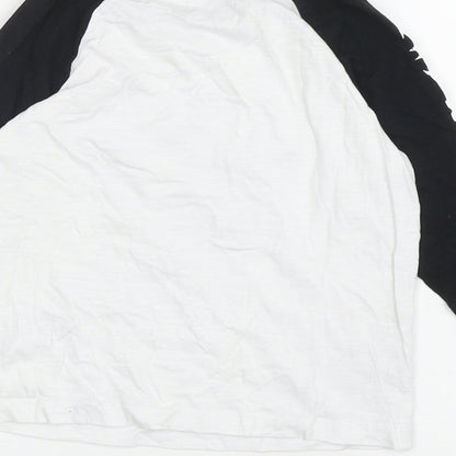 NEXT Boys White Colourblock Cotton Ringer T-Shirt Size 4 Years Round Neck Pullover - Batman