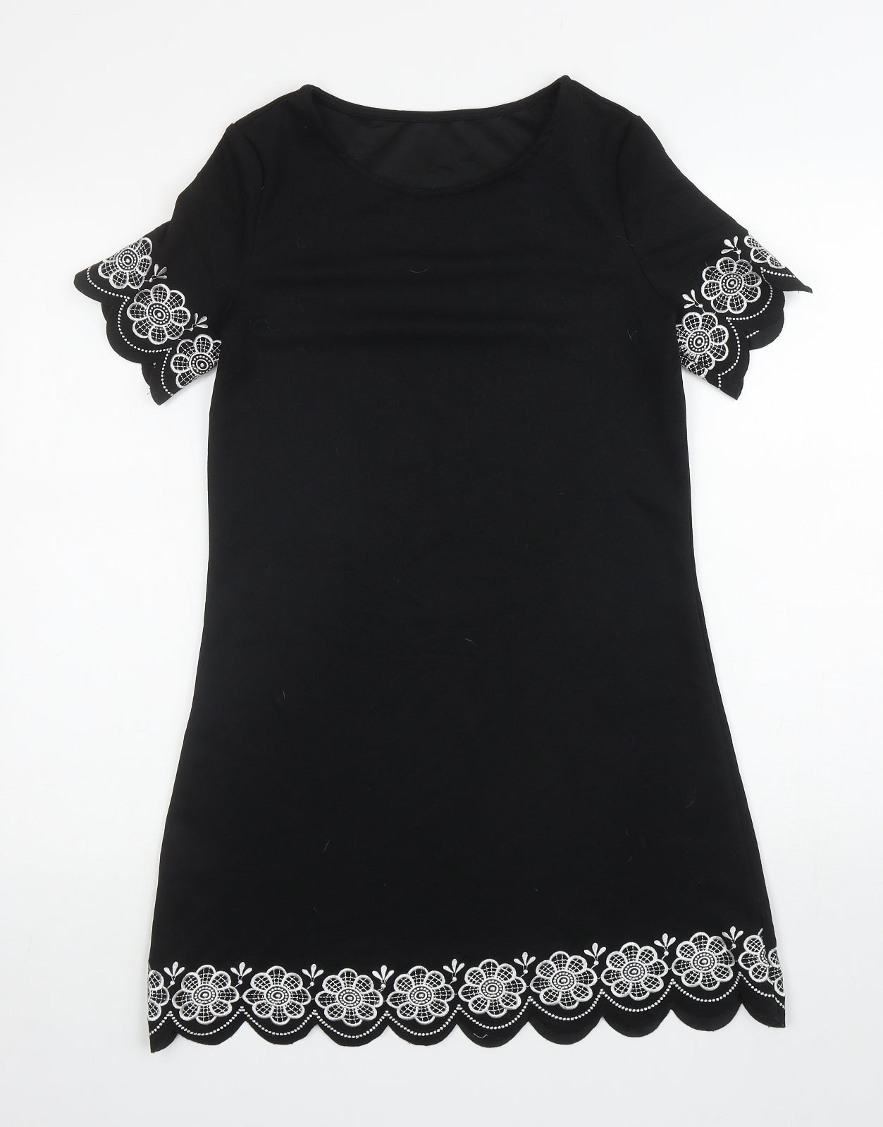 Womens UK Size S Preworn Black Tunic Blouse