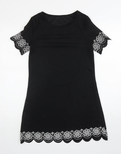 Womens UK Size S Preworn Black Tunic Blouse