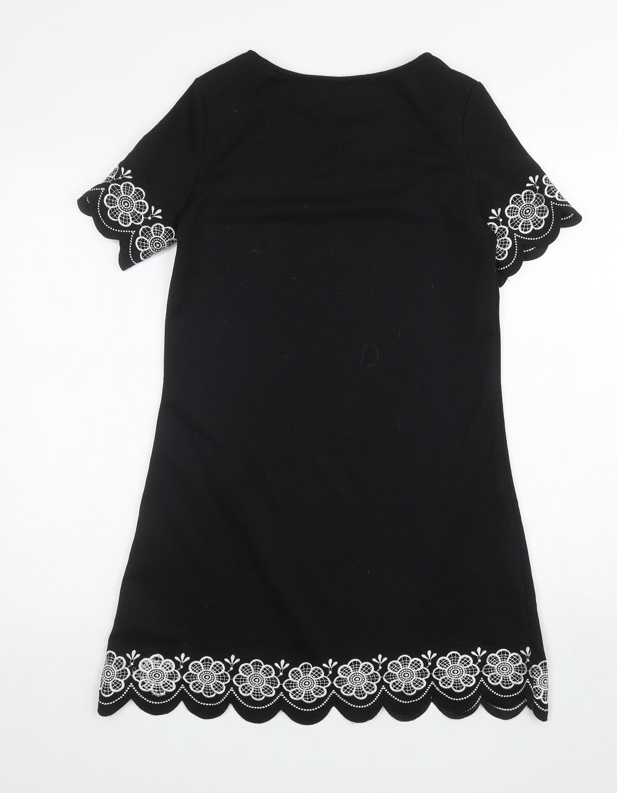 Womens UK Size S Preworn Black Tunic Blouse