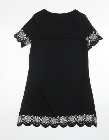 Womens UK Size S Preworn Black Tunic Blouse