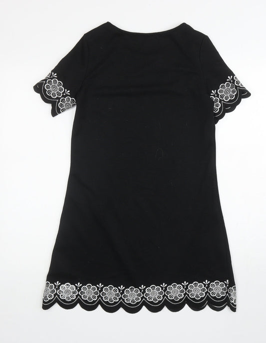 Womens UK Size S Preworn Black Tunic Blouse