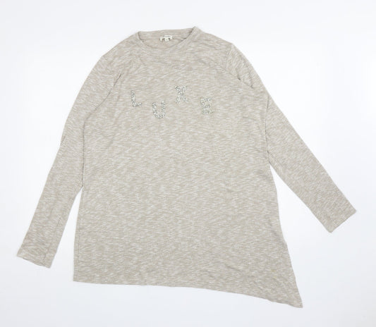 Womens UK Size 12 River Island Beige Pullover Jumper