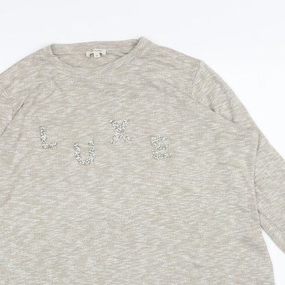 Womens UK Size 12 River Island Beige Pullover Jumper