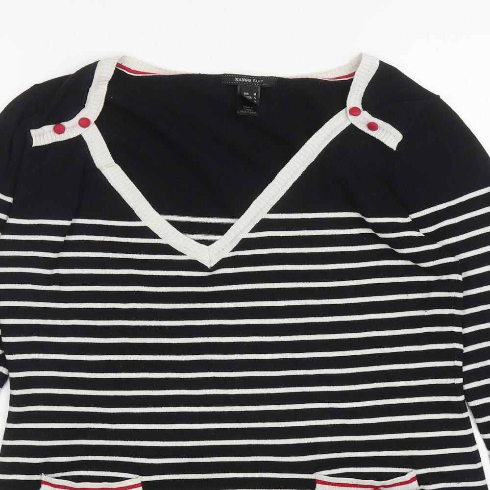 Womens UK Size M Mango Black Pullover Jumper