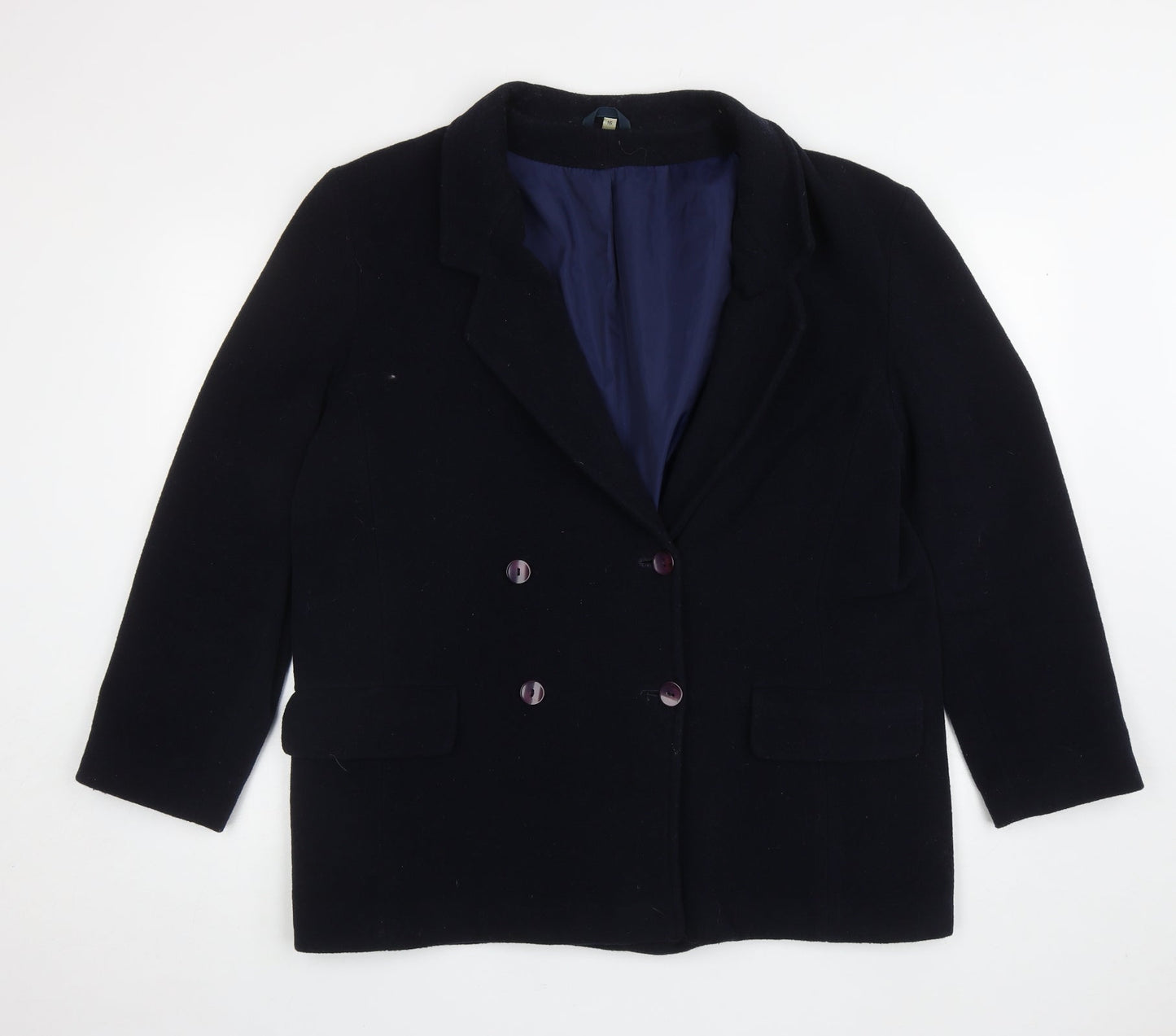 Womens UK Size 16 Preworn Blue Pea Coat