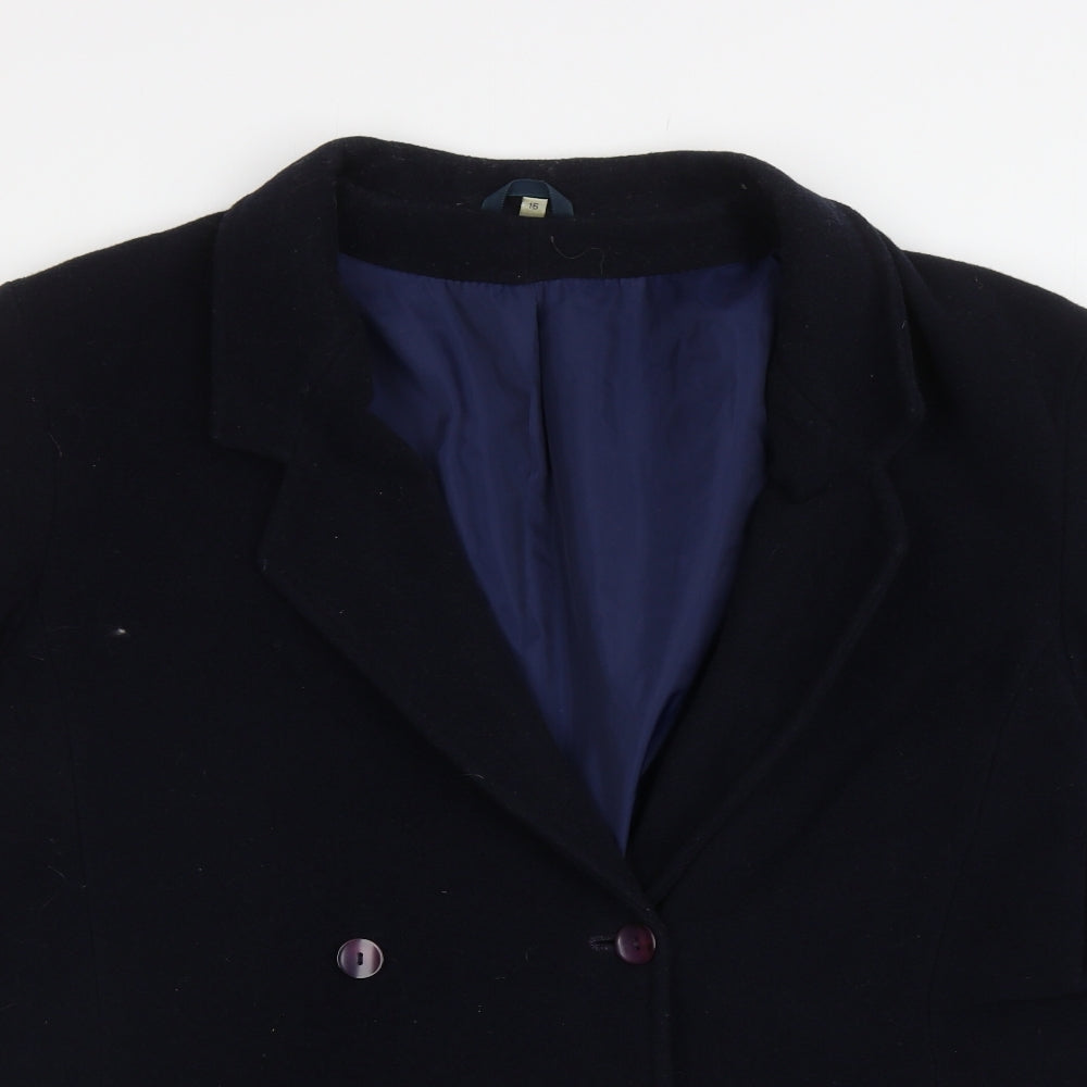 Womens UK Size 16 Preworn Blue Pea Coat