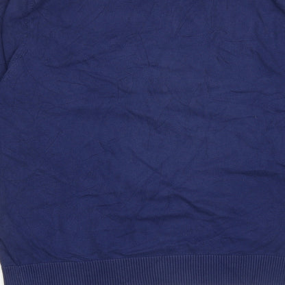 Burton Mens Blue V-Neck Cotton Pullover Jumper Size L