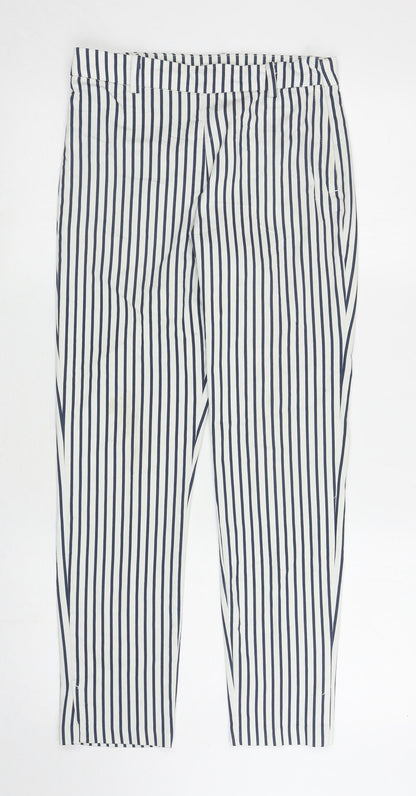Womens UK Size 8 H&M Regular Fit Carrot White Trousers
