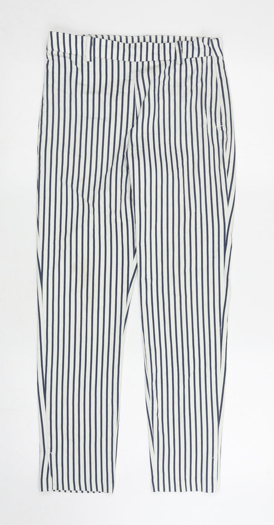 Womens UK Size 8 H&M Regular Fit Carrot White Trousers