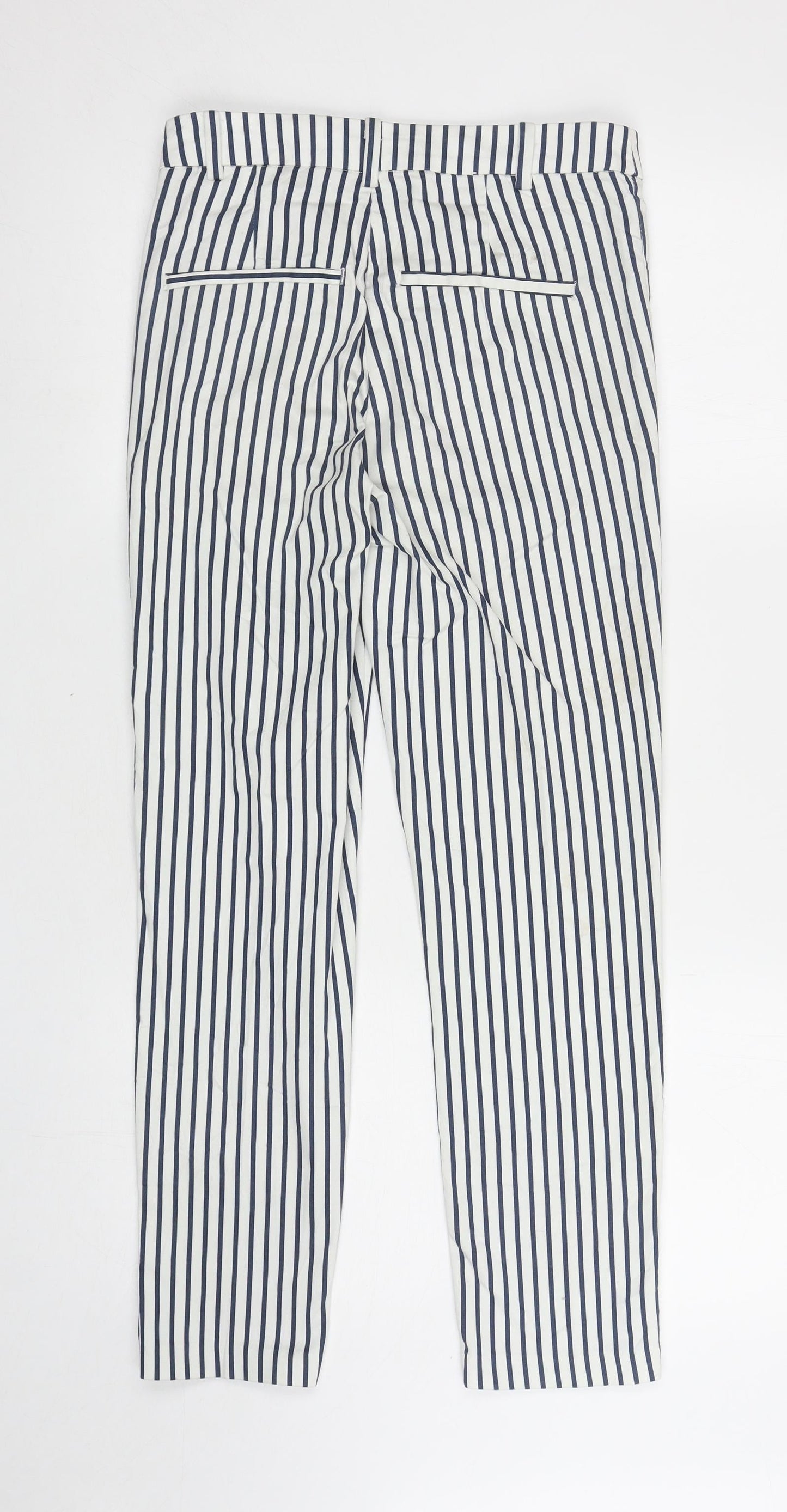 Womens UK Size 8 H&M Regular Fit Carrot White Trousers