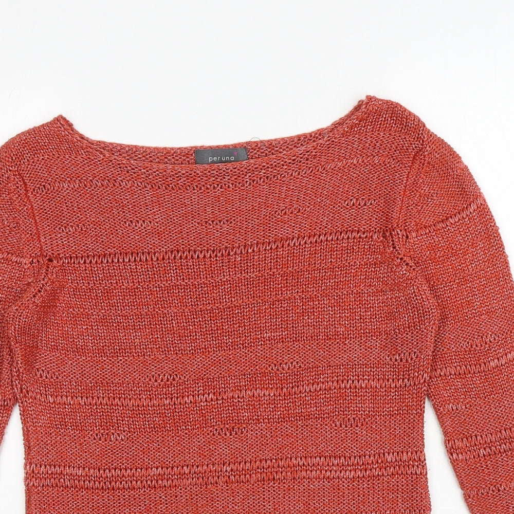 Womens UK Size 12 Per Una Orange Pullover Jumper