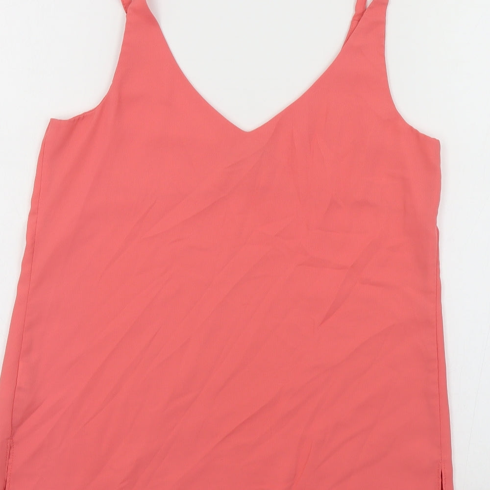 F&F Womens Pink Polyester Camisole Tank Size 6 V-Neck