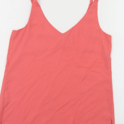 F&F Womens Pink Polyester Camisole Tank Size 6 V-Neck