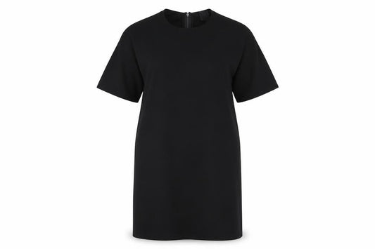 ASOS Womens Black Polyester T-Shirt Dress Size 6 Round Neck Zip