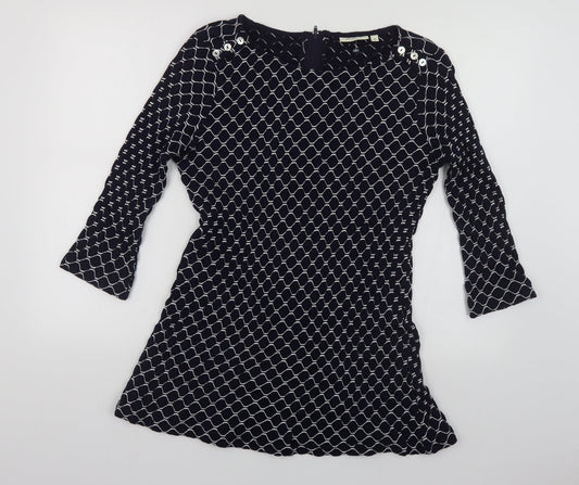 Womens UK Size M Adini Blue Tunic Blouse