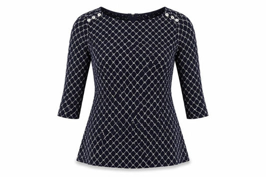 Womens UK Size M Adini Blue Tunic Blouse