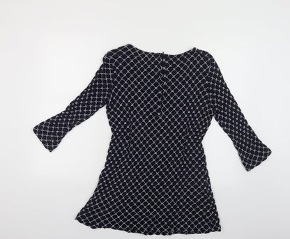 Womens UK Size M Adini Blue Tunic Blouse