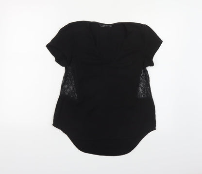 Womens UK Size S Zara Black Basic Blouse