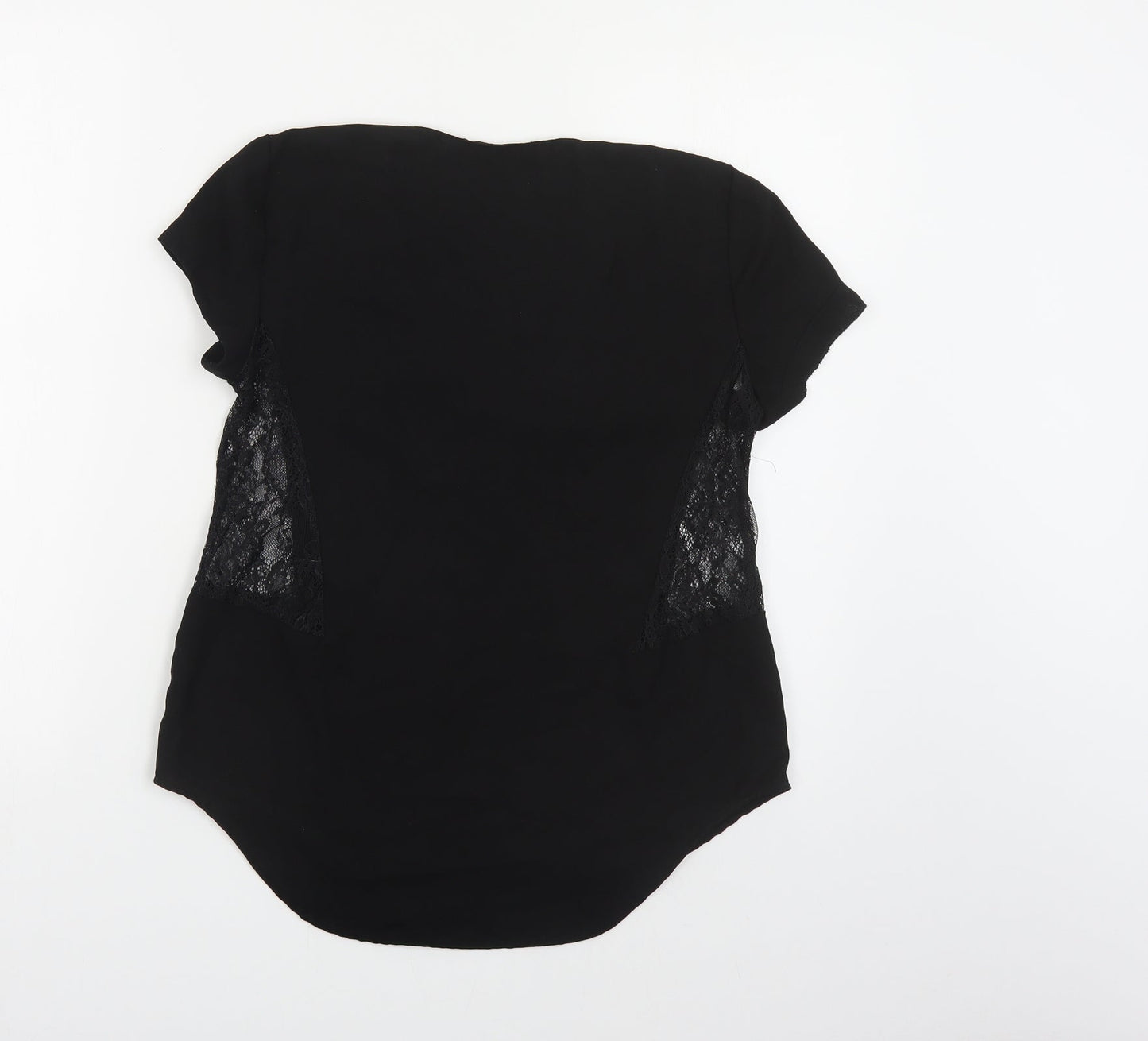 Womens UK Size S Zara Black Basic Blouse