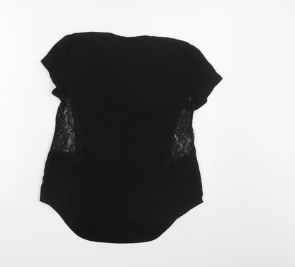 Womens UK Size S Zara Black Basic Blouse