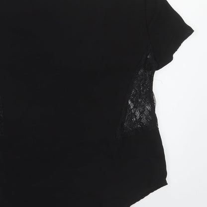Womens UK Size S Zara Black Basic Blouse