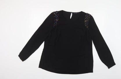 Womens UK Size M Marks and Spencer Black Basic Blouse