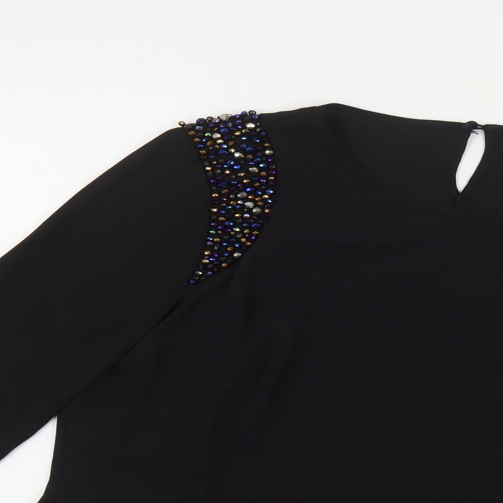 Womens UK Size M Marks and Spencer Black Basic Blouse