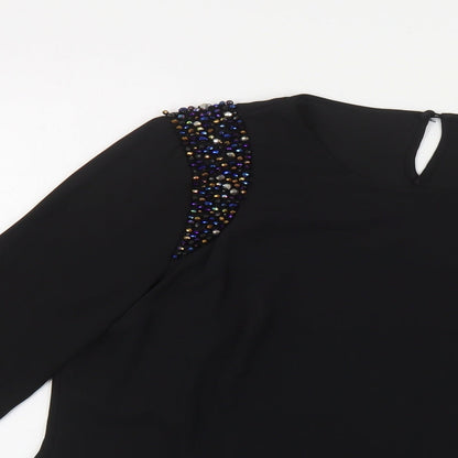 Womens UK Size M Marks and Spencer Black Basic Blouse