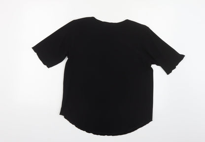 Womens UK Size 12 Sonic Black Basic Blouse
