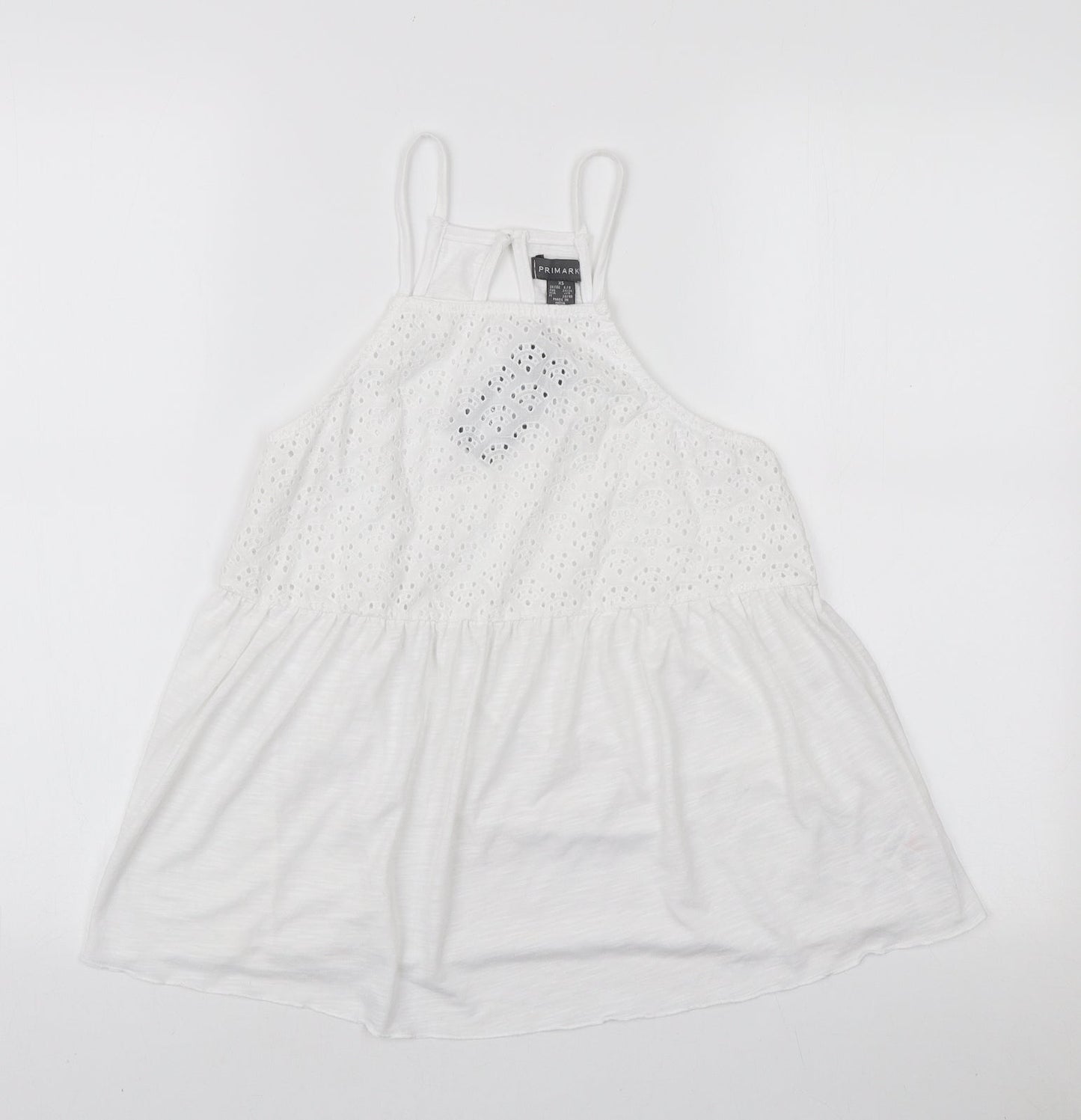 Primark Womens White Polyester Basic Blouse Size XS Square Neck