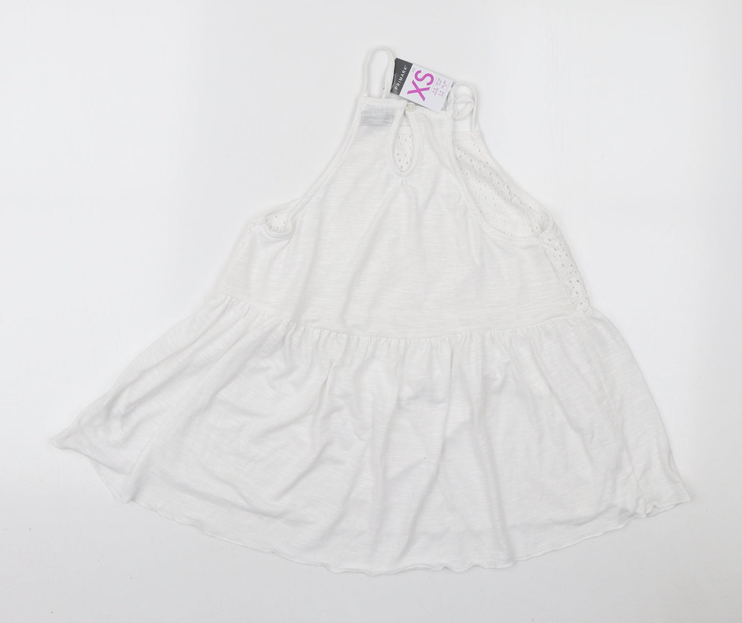 Primark Womens White Polyester Basic Blouse Size XS Square Neck