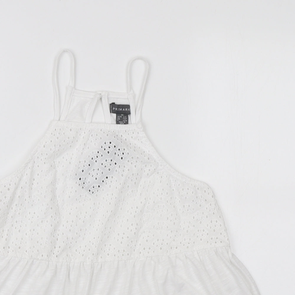 Primark Womens White Polyester Basic Blouse Size XS Square Neck