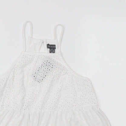 Primark Womens White Polyester Basic Blouse Size XS Square Neck