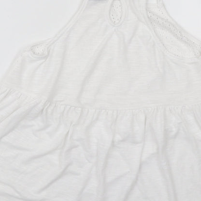 Primark Womens White Polyester Basic Blouse Size XS Square Neck