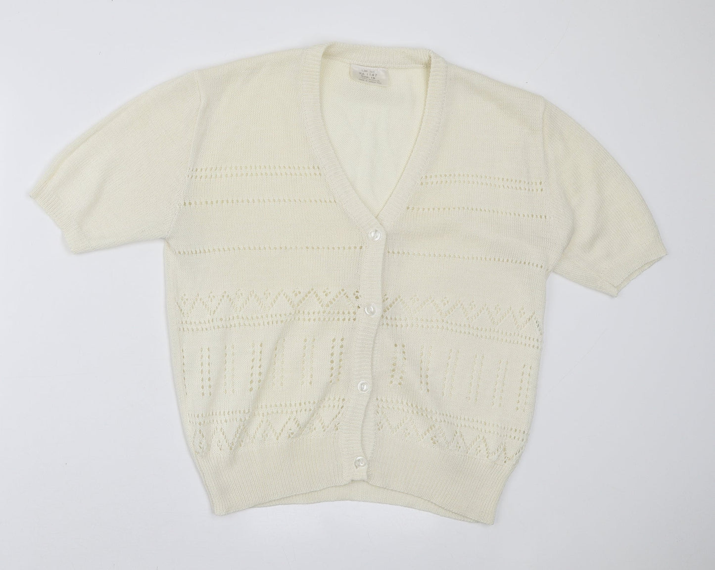 Womens UK Size 16 Preworn Ivory Cardigan Jumper