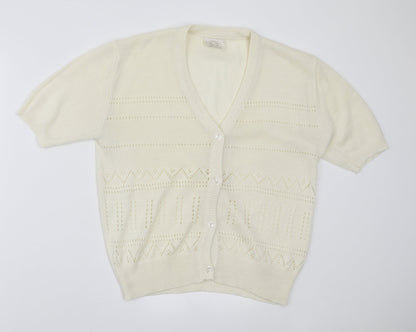 Womens UK Size 16 Preworn Ivory Cardigan Jumper