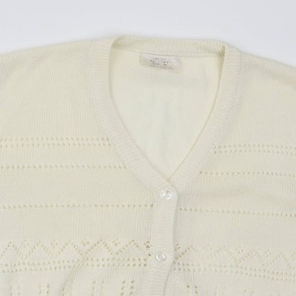 Womens UK Size 16 Preworn Ivory Cardigan Jumper