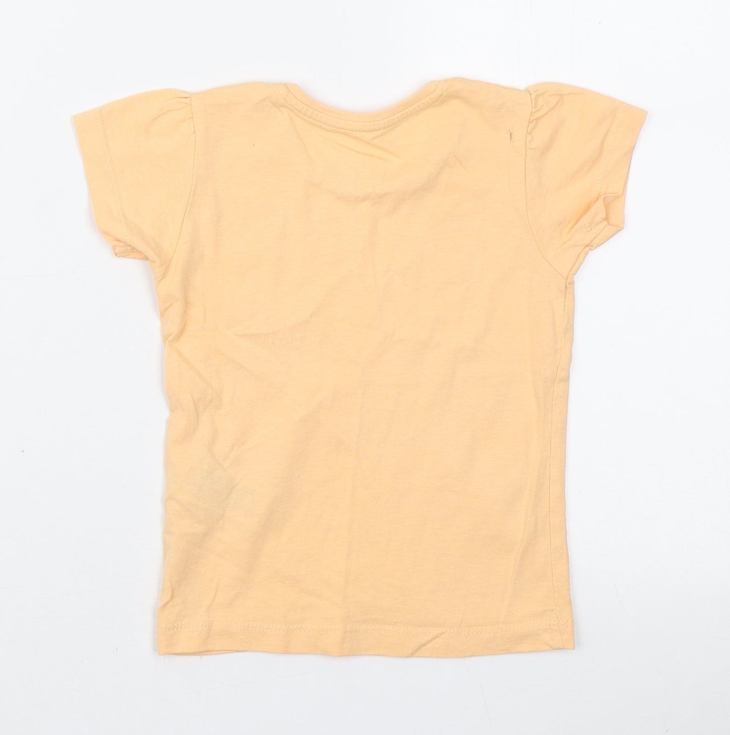 Primark Girls Orange Cotton Basic T-Shirt Size 24 Months Round Neck Pullover - Find Beauty Everywhere