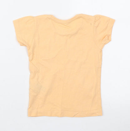 Primark Girls Orange Cotton Basic T-Shirt Size 24 Months Round Neck Pullover - Find Beauty Everywhere