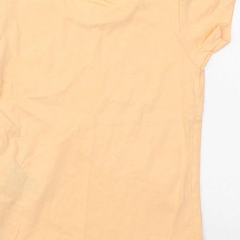 Primark Girls Orange Cotton Basic T-Shirt Size 24 Months Round Neck Pullover - Find Beauty Everywhere